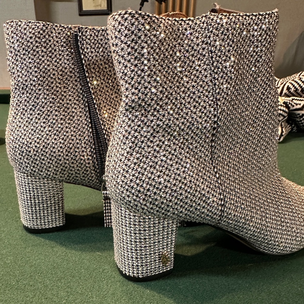 Kurt Geiger Silver Bling Booties - size 6.5